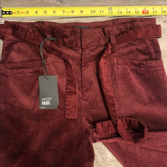 PAIGE Sutton Paperbag Corduroy Wide Legged Pants - Picture 8 of 12
